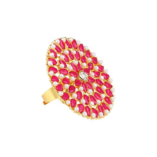 ASMITTA Gold Toned Adjustable Ring for Women & Girls