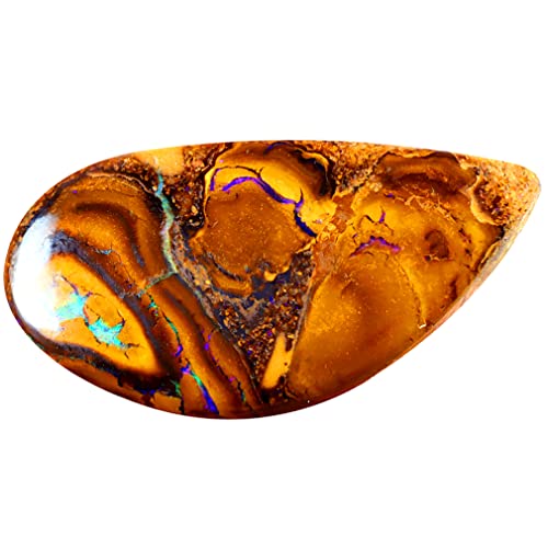 Opale boulder naturelle 12,79 carats, finissez vos montures de bijoux avec un cabochon poire