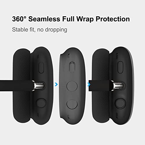 Moloppo For Airpods Max Case Cover, Clear Soft Tpu Skin Anti-Scratch, Transparent Accessories Ultra Protective Cover For Apple Airpods Max(Clear Black) #TOP2