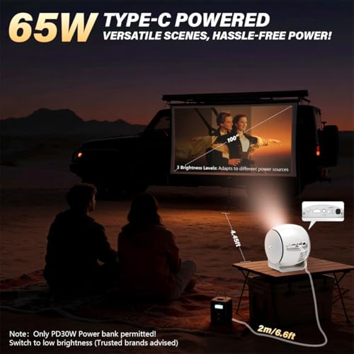 Image of zitronix Smart Projector for Room Built in Android 13 0.6: 1 Ultra Short Throw Projector for Home Cinema Keystone Correction with HDMI /WiFi /USB 65W Type-c Power Port & PD30W Power Bank Permitted