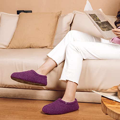 HomeTop Women's Fuzzy Fur Memory Foam Slippers with Polar Fleece Lining