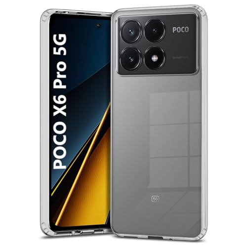 Image of COVERBLACK Soft Rubber Back Cover for Poco X6Pro 5G - Transparent