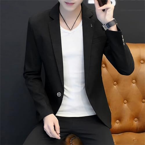 Men's Casual Coat Fashion Single Button Light Simple Suit Handsome Outerwear3