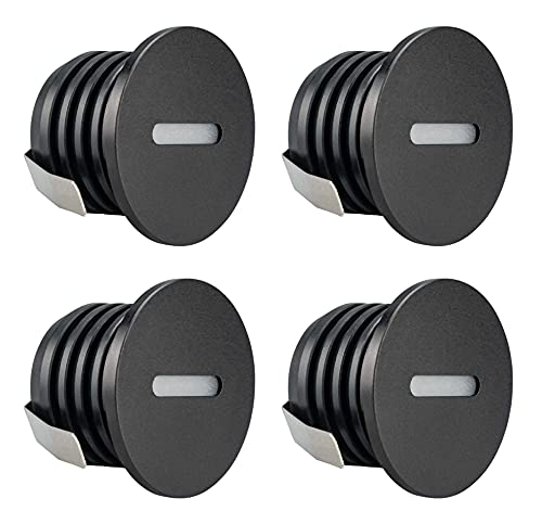 Popp® Pack x4 Mini LED 1W 110LM 2700K IP20, con Transformador Ranuras Sistema Spot Focos de techo Empotrables ø35MM (Cálido redondo)