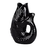 Gift Company 77036 Monsieur Carafon Vase en faïence en forme de poisson Noir Taille S 1,2 l 17 x 10 x 24,3 cm