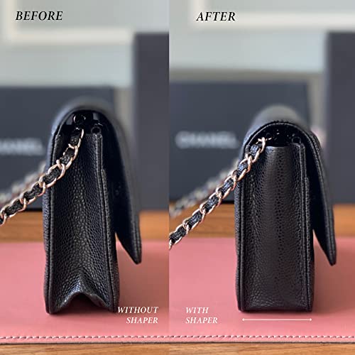 Bonte WOC Shaper with Wings, Italian Leather Base Shaper, Saver and Insert for Wallet on Chain Bags, Full Grain Italian Leather (Wine)