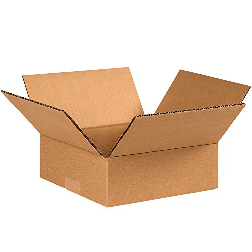 Image of PARTNERS BRAND 8x8x2 Flat Corrugated Boxes, Flat, 8L x 8W x 2H, Pack of 25 | Shipping, Packaging, Moving, Storage Box for Home or Business, Strong Wholesale Bulk Boxes