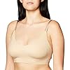 Calvin Klein Women's Invisibles Comfort Lightly Lined Seamless Wireless Triangle Bralette Bra, Bare, Medium