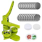 Máquina para fabricar alfileres de 58 mm con sistema de empuje y tracción, que incluye 100 alfileres/plantillas y un cortador redondo, adecuada para fabricar alfileres con motivos