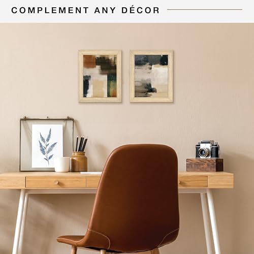 MCS Studio Gallery 8x10 Picture Frame Natural Woodgrain Engineered Wood, Vertical & Horizontal Wall Hanging & Easel for Tapletop Display, Rectangle Photo Frame for Photos, Posters & Art Prints (2-Pack)