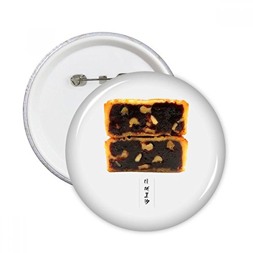 Pins badge rond gâteau de lune pour décoration de vêtements DIYthinker lot de 5