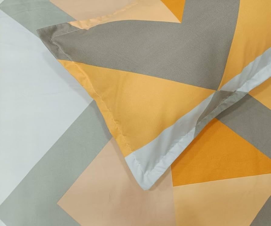 Image of Filymore Solid Orange Pillow Covers Set of 2 Covers| Made with Pure Microfiber Soft & Skin Friendly Pillow Cases | Size (17 x 27 inch (Orange and Grey).