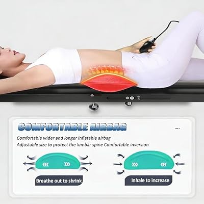 Back Stretch Bench Inversion Table, Roller Cervical Traction Lumbar Adjustable Length for Home Pain Relief