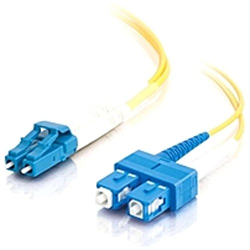 C2G 08356 OS2 Fiber Optic Cable - LC-SC 9/125 Duplex Single-Mode PVC Fiber Cable, Yellow (26.2 Feet, 8 Meters)