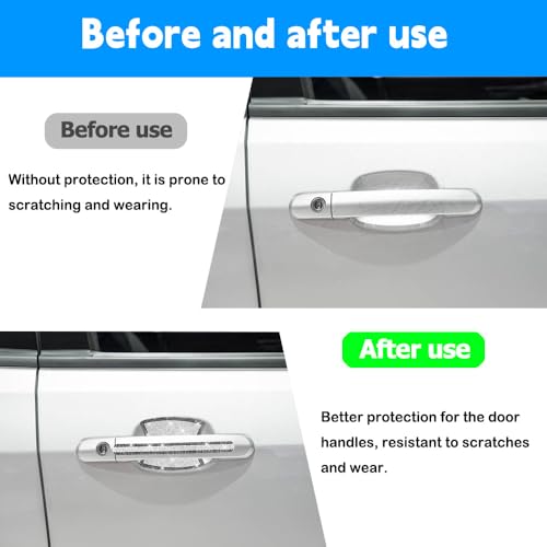 Image of 10PCS Car Door Handle Protective Cover,Bling Handle Protector,Car Door Handle Anti Scratch Sticker,Crystals Have A Reflective Effect, Making Vehicles Dazzling (Black&White)