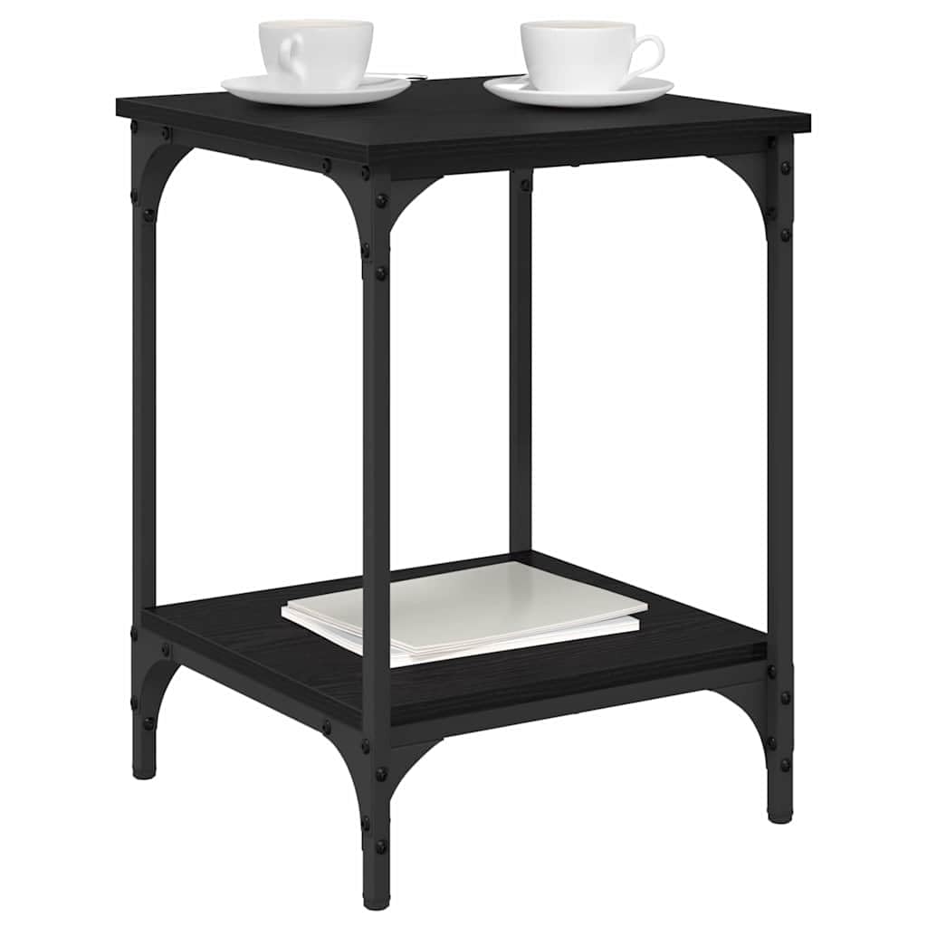 vidaXL Coffee Table Black Oak 40 x 40 x 55 cm Engineered Wood, Stylish Drink Table, Industrial Coffee, Functional Storage, Modern Living Room Furniture, Durable Centerpiece