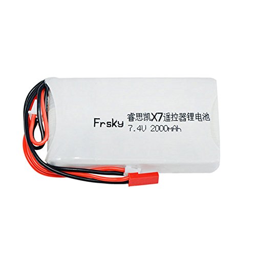 7.4V 2000mAh 8C Rechargeable 2S Lipo Battery for Frsky ACCST Taranis Q X7 Transmitter Remote Controller