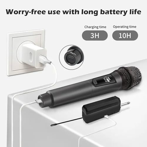 Microphone sans fil U-segment rechargeable double micro main universel