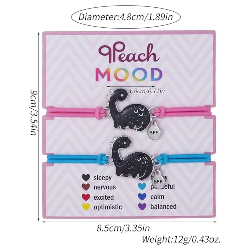 Image of Color Changing Couple Bracelet Cute Cat Animal Dinosaur Horse Temperature Sensing Mood Bracelet with Card Best Gift for Friends Birthday Christmas