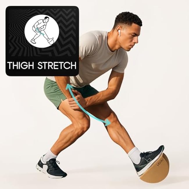 Calf and Foot Stretcher, Wooden Rocker for Leg Thigh Muscle Stretching