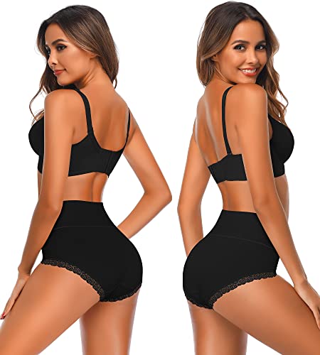 Image of Women's Cotton Underwear,Ladies Soft Stretch Tummy Control Comfy No Muffin Panties Boyshorts