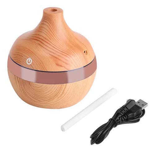 Umidificador de ar difusor aromatisador cor madeira mini USB