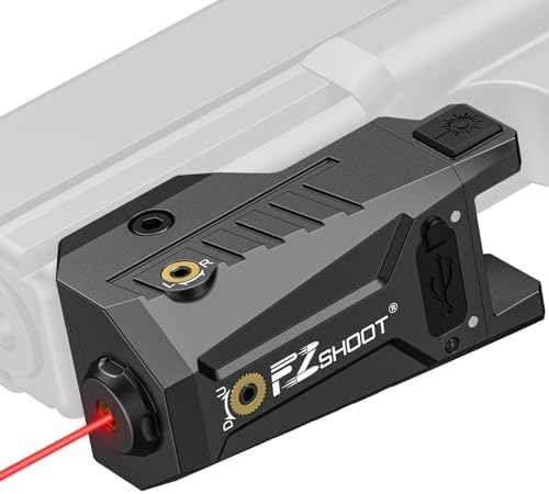 EZshoot Compact Pistol Laser Sight, Green/Red Laser Gun Sight with Adjustable Slide Rail, Rechargeable Low Profile Laser for Pistol Compatible with 21MM Picatinny Rail