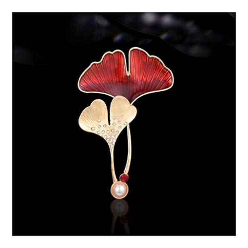 Broche ginkgo jaune cristal pour sublimer une veste terne