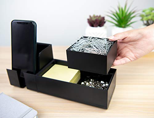 Image of Bostitch Office Konnect Desk Organizer Accessory Tray, Stacks for Desktop Storage, Black