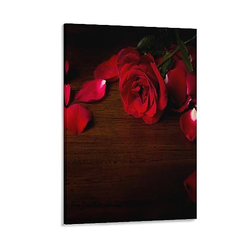 Portrait abstrait art print poster rose impression sur toile IOFEER 50x75cm