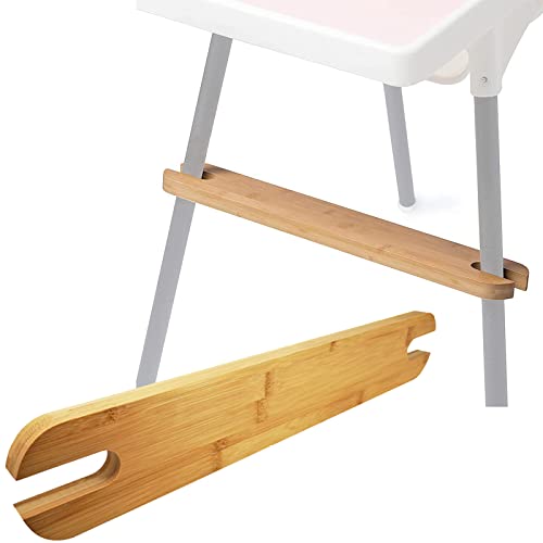 High Chair Footrest, Adjustable Non-Slip Stable Natural Bamboo Wooden Foot Rest for Baby HighChair Footrest, Compatible with Ant