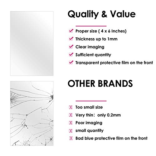 Bbto 20 Pieces Mirror Sheets Self Adhesive Non Glass Cut To Size Mirror Stickers Tiles For Wall Flexible Sticky Mirror() #TOP5