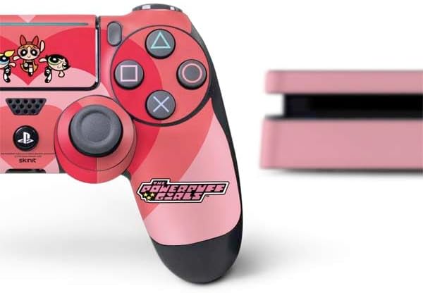 Skinit Decal Gaming Skin Compatible with PS4 Slim Bundle - Officially Licensed Cartoon Network Powerpuff Girls Hearts Design