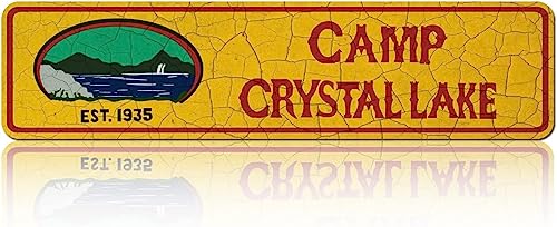 Camp Crystal Lake Sign Novelty Camp Crystal Lake Decor Camp Crystal Lake Street Sign Wall Art Decor For Home Farmhouse Bar Cafe Man Cave 16 X 4 Inch
