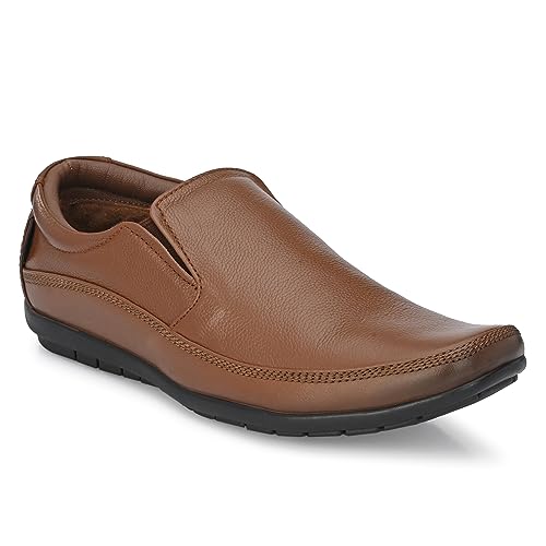 Image of egoss Stretch Genuine Leather Slip-On Shoes for Men | Formal, Office Comfortable, Stylish & Durable Footwear - GS | Pp, 345 PP
