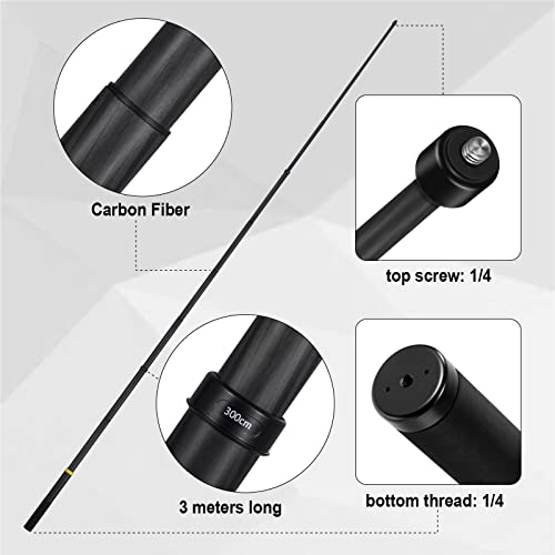 3m/9.8ft Carbon Fiber Extended Invisible Selfie Stick for Insta360 X5/X4/X3/X2/ONE R/RS/X & GO 2 - Action Camera Accessories(Gold by Thionyee - Image 4
