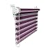 Produktbild Victoria M. Doppelrollo Klemmfix Duo-Rollo Klemmmontage ohne Bohren für Fenster und Tür Lichtdurchlässig & Verdunkelnd mit Kettenzug, 120 x 150 cm Aubergine / Lila