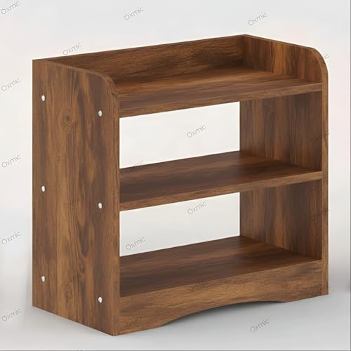 Image of Shoper cart Side Tables for Bedroom, Bed Side Tables for Bed Room, Wooden End Table with Open Shelves, Bedside Table with Storage, Natural Wood Finish (Rustic)