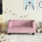 Gecheer Sillón Infantil Sofa Bebe para Niños,Silla para Dormir Sofá Tapizado para Bebé Sillón Butacas pequeñas Sofá Cama para Niños de Terciopelo Rosa 60x40x30 cm 5#