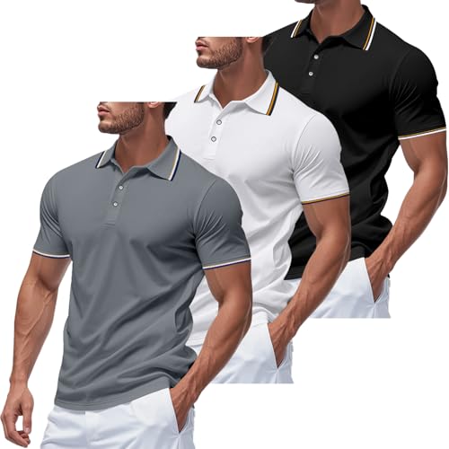 Polo homme séchage rapide anti-transpiration grand confort lot de 3 XX-Large