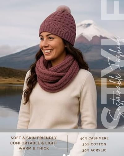 Women’s Winter Knitted Hat and Scarf Set – Handmade Wool – Soft, Warm, Chunky Knit for Fall & Winter3