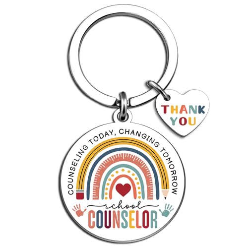 UIWIHHP School Counselor Gifts for Women Men Thank You Appreciation Gifts for Counselors School Administrator Gift Ideas Guidance Counselor Keychain Unique Birthday Christmas Gift for Teacher