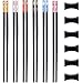 Frasheng 6 Pares Palillos de Aleación,Palillos de fibra de vidrio,Palillos para vajilla asiática,Palillos japoneses,Palillos Chinos,con 6 soportes para palillos,reutilizables,aptos para lavavajillas