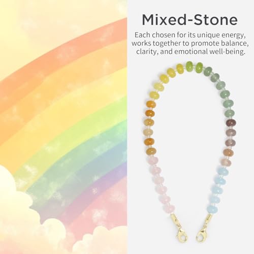Image of POSADINA Natural Stone Phone Charm, Beaded Healing Phone Wrist Strap, Handmade Cellphone Chain Lanyard with Tether Tab