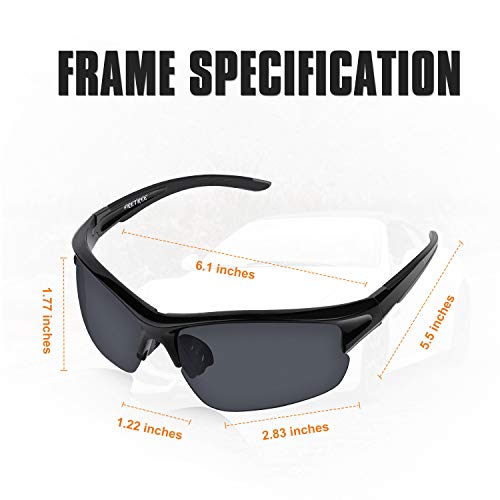 Polarized Sunglasses for Men Women - UV Protection TR90 Unbreakable Sports Sunglasses for Fishing Driving Cycling