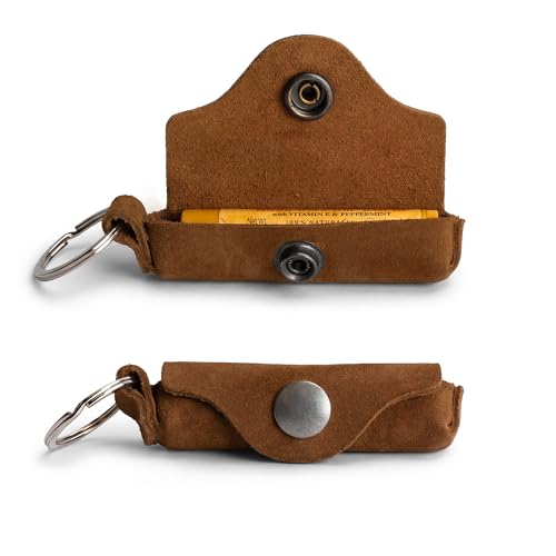 Hide & Drink, Rustic Leather Lip Balm Keychain Holder, Classic