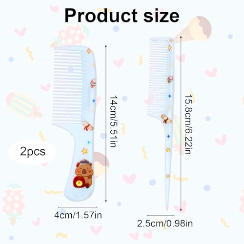 Set de 2 Peines Plásticos para Niñas Azul miniatura 2
