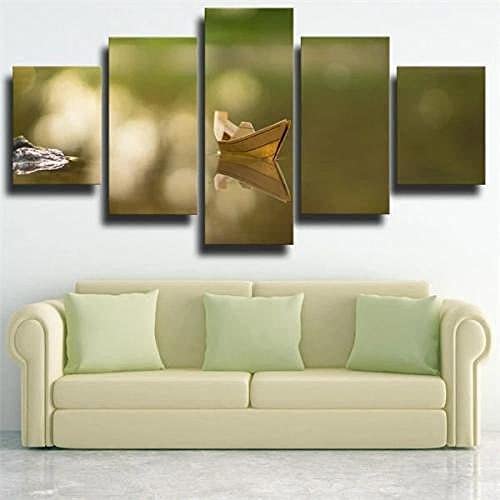 Bateau à voile en papier tableau 5 panneaux | Idée cadeau anniversaire