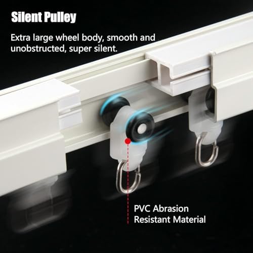 Heavy Duty Bendable Ceiling Curtain Track - Flexible White Rail System for Privacy Room Divider, Ideal for Hospitals, RVs, Bunk Beds & Showers - Easy Wall Mount