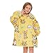 Produktbild THREE POODLE Decken Hoodie Damen, Oversize Hoodie Decken Pullover Kuschelpullover für Damen Herren Kinder, Warm und Weiches Futter, Übergroßer Hoodie Sherpa-Decke, Verschiedene Muster Verfügbar